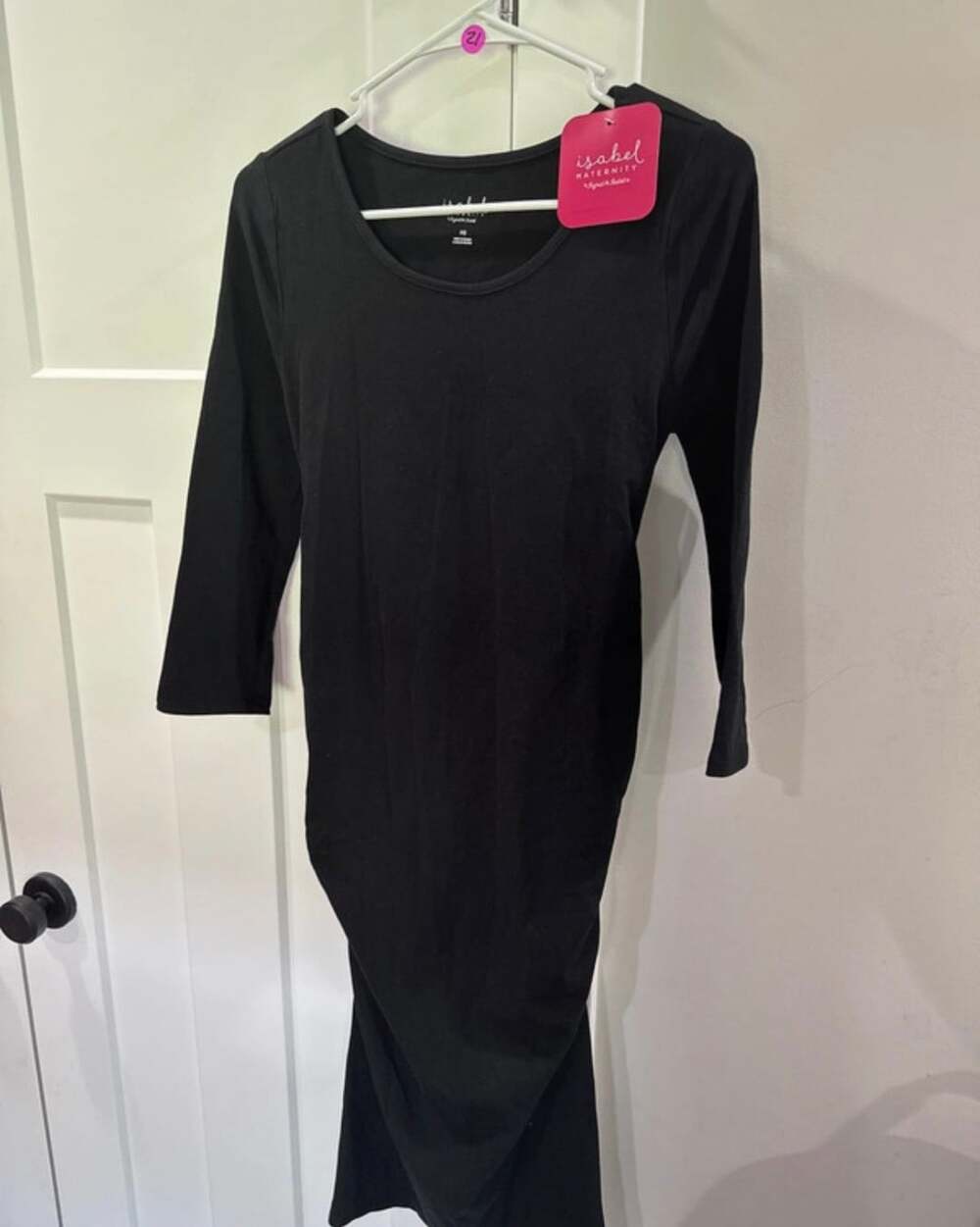 Isabel Maternity 3/4 Scoop T-Shirt Dress Size XS Black